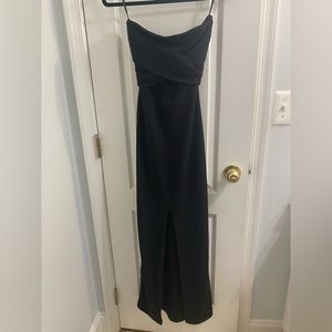 Lulu’s XS Own the Night Black Strapless Maxi Dress